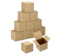 PATIKIL Boîte De Stockage Mini En Papier Kraft 2.4x2.4x2.4 Pouces, 10Pcs Petites Boîtes Cadeaux Carrées En Papier Pour Mariages Noël Anniversaires Fêtes, Kraft