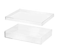 PATIKIL Boîte En Acrylique Avec Couvercle 10.24" x 7.09" x 2.36", Boîtes D’Affichage En Acrylique Transparent Conteneurs De Stockage Pour Bonbons Petits Bijoux Œuvres D’Art Affichage
