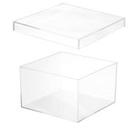 PATIKIL Boîte En Acrylique Avec Couvercle 20 x 20 x 12.5 cm, Boîtes D'Affichage En Plastique Transparent cubique Carrés Conteneurs De Rangement Pour Bonbons Petits Bijoux Œuvres D'Art