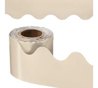 PATIKIL Bordure de Tableau D'Affichage, 41 Pieds Poster Tableau Noir Décoration Bordure À Volants Ornementation de Mur pour Salle de Classe Bureau Casier, Jaune Clair Morandi