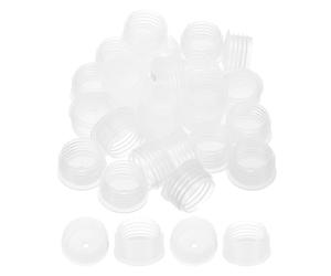 PATIKIL Bouchon Adaptateur pour Bouteille 0.87"/22mm, 25pcs Bouchons de Rechange Pressés pour Bouteilles en Plastique Verre Dispenseurs Liquides Huiles Orales, Transparent (Trou de 4.4mm)