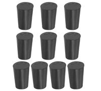 PATIKIL Bouchon en Caoutchouc Solide 0#, 10pcs Bouchons pour Laboratoire Coniques Réutilisables, Bouchons Tube d'Essai pour Scellement Flacons Tuyaux Éprouvette Piston Étanchéité, Noir