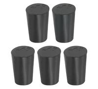 PATIKIL Bouchon en Caoutchouc Solide 0#, 5pcs Bouchons pour Laboratoire Coniques Réutilisables, Bouchons Tube d'Essai pour Scellement Flacons Tuyaux Éprouvette Piston Étanchéité, Noir