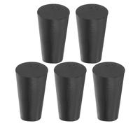 PATIKIL Bouchon en Caoutchouc Solide 00#, 5pcs Bouchons pour Laboratoire Coniques Réutilisables, Bouchons Tube d'Essai pour Scellement Flacons Tuyaux Éprouvette Piston Étanchéité, Noir