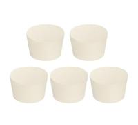 PATIKIL Bouchon en Caoutchouc Solide 10#, 5pcs Bouchons pour Laboratoire Coniques Réutilisables, Bouchons Tube d'Essai pour Scellement Flacons Tuyaux Éprouvette Piston Étanchéité, Blanc