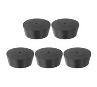 PATIKIL Bouchon en Caoutchouc Solide 12#, 5pcs Bouchons pour Laboratoire Coniques Réutilisables avec Trou, Bouchons Tube d'Essai pour Scellement Flacons Tuyaux Éprouvette Piston, Noir