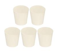 PATIKIL Bouchon en Caoutchouc Solide 5#, 5pcs Bouchons pour Laboratoire Coniques Réutilisables, Bouchons Tube d'Essai pour Scellement Flacons Tuyaux Éprouvette Piston Étanchéité, Blanc