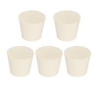PATIKIL Bouchon en Caoutchouc Solide 6#, 5pcs Bouchons pour Laboratoire Coniques Réutilisables, Bouchons Tube d'Essai pour Scellement Flacons Tuyaux Éprouvette Piston Étanchéité, Blanc