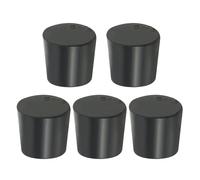 PATIKIL Bouchon en Caoutchouc Solide 6#, 5pcs Bouchons pour Laboratoire Coniques Réutilisables, Bouchons Tube d'Essai pour Scellement Flacons Tuyaux Éprouvette Piston Étanchéité, Noir