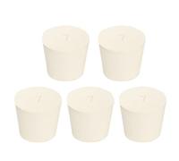 PATIKIL Bouchon en Caoutchouc Solide 7#, 5pcs Bouchons pour Laboratoire Coniques Réutilisables, Bouchons Tube d'Essai pour Scellement Flacons Tuyaux Éprouvette Piston Étanchéité, Blanc