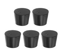 PATIKIL Bouchon en Caoutchouc Solide 7#, 5pcs Bouchons pour Laboratoire Coniques Réutilisables, Bouchons Tube d'Essai pour Scellement Flacons Tuyaux Éprouvette Piston Étanchéité, Noir