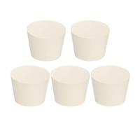 PATIKIL Bouchon en Caoutchouc Solide 8#, 5pcs Bouchons pour Laboratoire Coniques Réutilisables, Bouchons Tube d'Essai pour Scellement Flacons Tuyaux Éprouvette Piston Étanchéité, Blanc