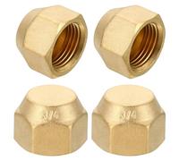 PATIKIL Bouchon Évasé en Laiton 1/2", Filetage Femelle 7/16-20UNF, 4Pcs Raccords Évasés Sae, Raccords de Tuyaux Hexagonaux à 45 Degrés pour la Réfrigération des Climatiseurs