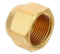 PATIKIL Bouchon Évasé en Laiton 3/4", Filetage Femelle 7/16-20UNF, 1Pcs Raccord Évasé Sae, Raccords de Tuyaux Hexagonaux à 45 Degrés pour la Réfrigération des Climatiseurs