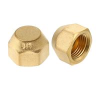 PATIKIL Bouchon Évasé en Laiton 3/8", Filetage Femelle 7/16-20UNF, 2Pcs Raccords Évasés Sae, Raccords de Tuyaux Hexagonaux à 45 Degrés pour la Réfrigération des Climatiseurs