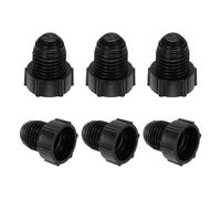 PATIKIL Bouchon fileté en plastique 1/4", lot de 6 Bouchons d'arrêt de valve de raccord de tube à bride SAE 45 degrés 7/16-20UNF pour tuyau de climatiseur, ligne de gaz hydraulique, noir