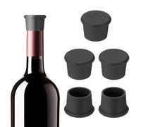 PATIKIL Bouchons de Bordeaux en Silicone, 6 pièces Couvre-Bouteille réutilisable Bouchons de Bouteille Coque de Bordeaux Sceau de Sauvegarde Gardez Frais pour Boisson de bière, Noir