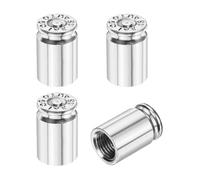 PATIKIL Bouchons de Valve, 4PCS Bouchons Universels en Alliage d'Aluminium pour Voitures SUV Camions Vélos Motos Bicyclettes, Argent