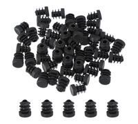 PATIKIL Bouchons D'Extrémité en Plastique De 1/2 Pouce, 50 Pcs Bouchon À Trou Rond pour Pied De Chaise en Tuyau en Fer, Table, Étagères, Meubles De Jardin, Noir