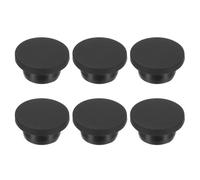 PATIKIL Bouchons en Caoutchouc de Diamètre 21 mm, 6 Pièces de Bouchons Ronds en Caoutchouc Silicone pour Trou de 20 mm, Noir