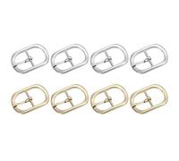 PATIKIL Boucle De Ceinture À Un Ergot 1", 8Pcs Boucle À Rouleau Métallique Boucle Ovale À Barre Centrale pour Shoes Strap Belt Purse Making Quincaillerie En Cuir, Silver/Or clair