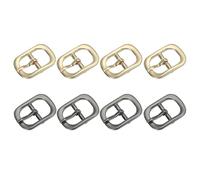 PATIKIL Boucle De Ceinture À Une Pointe 0.5", 8Pcs Boucle À Rouleau Métallique Boucle Ovale À Barre Centrale Pour Shoes Strap Belt Purse Making Quincaillerie En Cuir, Or clair/Black