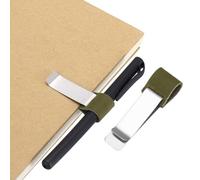 PATIKIL Boucle Pour Stylo Pour Carnet, Porte-Crayon En Cuir Rétro Avec Cire De Laiton Pour Carnets Planchettes Poches Bureau Voyageur Journaux Planificateur, Vert Olive/Argent