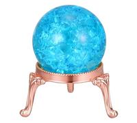 PATIKIL Boule De Cristal 40mm, Boule De Verre Avec Effet Glace Craquele Et Support En Mtal, Sphre De Cristal Dcorative Pour Dcoration De
