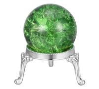 PATIKIL Boule De Cristal 40mm, Boule De Verre Avec Effet Glace Craquele Et Support Mtallique, Sphre De Cristal Dcorative Pour Bureau Maison