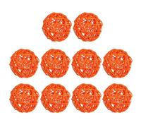 PATIKIL Boules en Rotin Tressé De 3 Pouces, 10 Pièces Boules Décoratives pour Centrepieces Bols Mariage Fête Décoration Maison DIY Artisanat, Orange