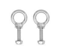 PATIKIL Boulons d'Œil d'Épaule de Levage M10x35 Acier inoxydable 304 Filetage Mâle avec Joint d'Écrou à Vis Hexagonale Rondelle Plate pour Suspendre Chaîne Câble Métallique, 2 ensembles