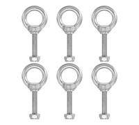 PATIKIL Boulons d'Œil d'Épaule de Levage M8x40 Acier inoxydable 304 Filetage Mâle avec Joint d'Écrou à Vis Hexagonale Rondelle Plate pour Suspendre Chaîne Câble Métallique, 6 ensembles