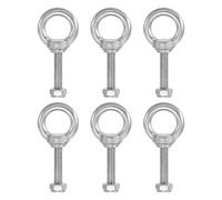 PATIKIL Boulons d'Œil d'Épaule de Levage M8x50 Acier inoxydable 304 Filetage Mâle avec Joint d'Écrou à Vis Hexagonale Rondelle Plate pour Suspendre Chaîne Câble Métallique, 6 ensembles