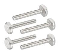 PATIKIL Boulons en T M6 x 40 mm, 5 pièces en acier inoxydable 304 Boulon à encastrer en forme de T Vis coulissante à tête de marteau Filetage métrique pour rail en T, argent