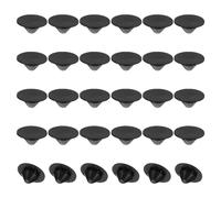 PATIKIL Bouton de Protection à Bord Large en Silicone Rond, Diamètre de 10 mm, 30 Pièces, Type de Verrouillage, Convient pour Boucher des Trous de Meubles de 10 à 11 mm, Noir