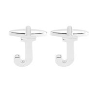 PATIKIL Boutons de manchette en cuivre avec initiale de l'alphabet J classique pour homme, 26 lettres de A à Z, avec boîte pour homme, père, mari, mariage, cadeau d'affaires, fête d'anniversaire, ton
