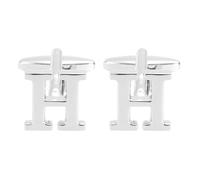 PATIKIL Boutons de manchette en cuivre avec initiale, lettre de l'alphabet classique H, 26 lettres de A à Z, avec boîte pour homme, père, mari, mariage, cadeau d'affaires, fête d'anniversaire, ton