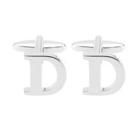 PATIKIL Boutons de manchette en cuivre avec initiale, lettre de l'alphabet D, 26 lettres de A à Z, avec boîte pour homme, père, mari, mariage, cadeau d'affaires, fête d'anniversaire, ton argent
