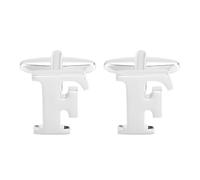 PATIKIL Boutons de manchette en cuivre avec initiale, lettre de l'alphabet F, 26 lettres de A à Z, avec boîte pour homme, père, mari, mariage, cadeau d'affaires, fête d'anniversaire, ton argent