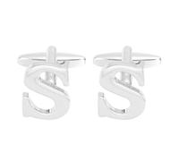 PATIKIL Boutons de manchette en cuivre avec initiale, lettre de l'alphabet S, 26 lettres de A à Z, avec boîte pour homme, père, mari, mariage, cadeau d'affaires, fête d'anniversaire, ton argent