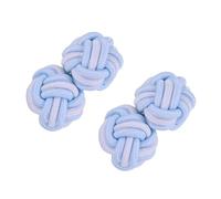 PATIKIL Boutons De Manchette En Soie, Boutons De Manchette En Tissu Élastique, Accessoires De Robe À Noeud Tordu Pour Hommes, Femmes, Affaires, Cadeau, Mariage, Bleu Clair-Blanc