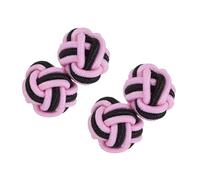 PATIKIL Boutons de manchette nœud en soie, boutons de manchette en tissu élastique, accessoires de robe à nœud torsadé pour homme, femme, affaires, cadeau, mariage, rose et noir