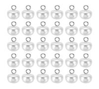 PATIKIL Boutons en Perles de 12 mm, 100 Pièces Chubby-Buttons Gros Bouton Fait Main avec Attache en Perle Synthétique Blanche pour Travaux Manuels, Couture, Vêtements, Bricolage, Blanc