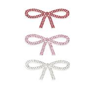 PATIKIL Bow Rhinestone Stickers, 3 Pcs Autocollants En Forme De Nœud Pailleté Pour Charme De Bouteille D'eau, Décorations De Tasse, Rose Clair/Rouge/Blanc Argenté