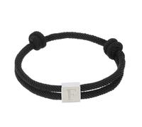 PATIKIL Bracelet corde avec initiale, bracelet tressé fait main avec lettre F, breloque en acier inoxydable, réglable, 26 lettres de l'alphabet A à Z, avec boîte, noir