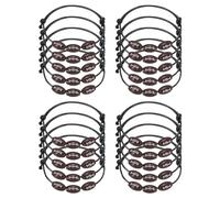 PATIKIL Bracelets de Rugby, 20 Pcs Cadeaux de Rugby Bracelet Réglable Avec Perles de Rugby Pour Adolescents, Adultes, Noir Marron
