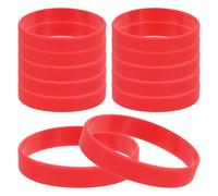 PATIKIL Bracelets en Caoutchouc de Silicone, 12 Pièces de Couleur Unie, Bracelets Extensibles Vierges en Caoutchouc Élastique pour Hommes, Femmes, Adultes, Cadeaux de Fête, Rouge