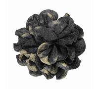 PATIKIL Broche Camélia En Satin, Broche Florale Élégante Brillante En Forme De Rose, Épingle De Revers Délicate Pour Femmes Accessoire Pour Mariage Soirée Danse Vêtements, Noir Ton Or