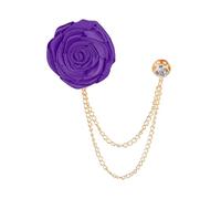 PATIKIL Broche en Forme de Fleur de Rose, Épingle de Revers pour Costumes pour Hommes, Accessoires de Costume, Broches de Marié à mode pour Mariage, Anniversaire, Violet Foncé