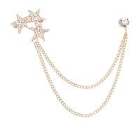 PATIKIL Broche Étoile Chaîne Épinglette, Étoile Brillante Chaîne À Franges Mode Cristal Épinglette Revers Costume pour Femmes Hommes Vêtements Robe Bouquet Manteau Chapeau Sac, Ton Or